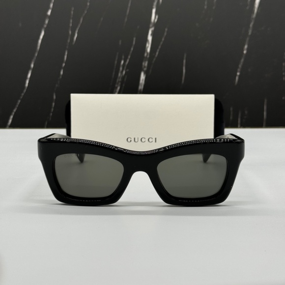 NEW GG1773S 001 GUCCI BLACK GREY CAT EYE WOMEN GUCCI SUNGLASSES - Picture 3 of 12